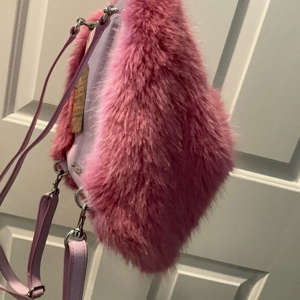 Rebecca Minkoff Pink Faux Fur Backpack
